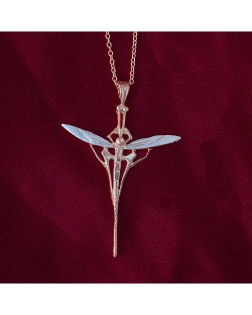 Simon Kemp Jewellers Metallic Art Nouveau Dragonfly Pendant Eighteen Carat On