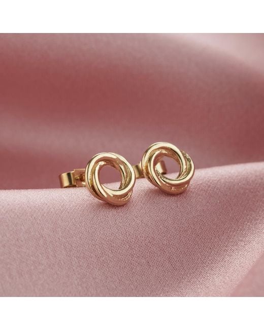 Posh Totty Designs Brown Yellow Gold Plated Russian Ring Stud Earrings