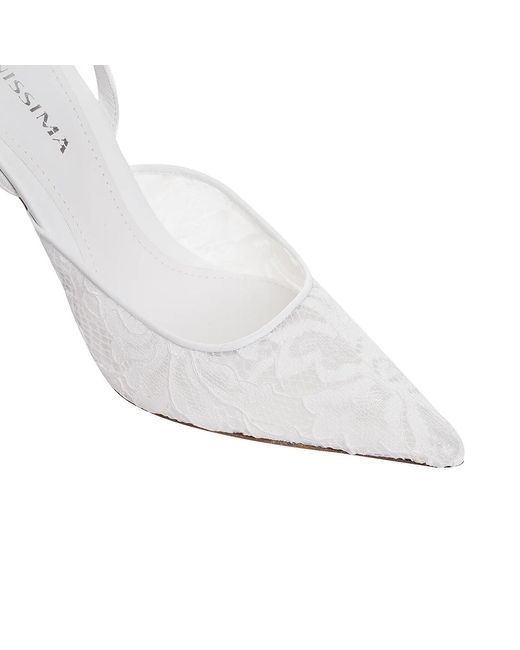 Ginissima White Ines Lace Slingbacks