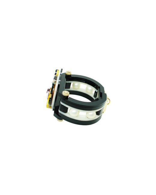 Gissa Bicalho Black Handmade Acrylic Bracelet Tiger Caramel