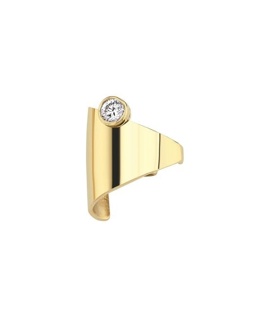 Dime Tribe Metallic Cuff With Diamond
