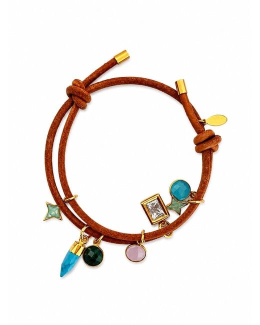 Persia Dona Jewelry White Leather Mixed Charm Bracelet