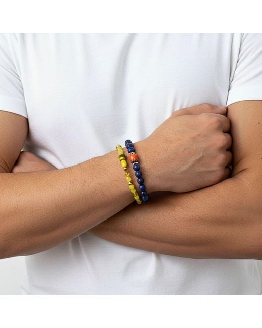 Jaredjamin Yellow Trail Blazer Bracelet Set for men