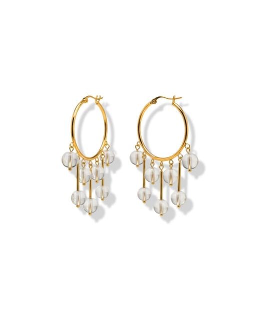 Jaredjamin Metallic Daniela Dangle Hoop Quartz Earrings
