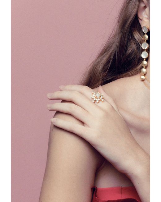 Lavani Jewels Metallic Altaira Moonstone Ring