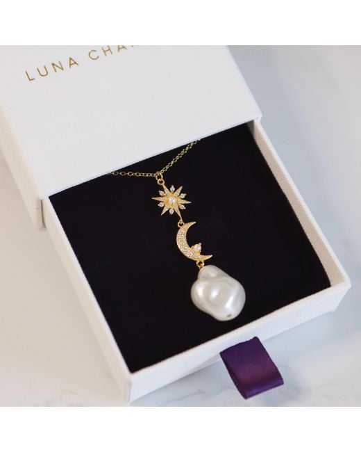 Luna Charles Metallic Bronte Pearl Drop Necklace