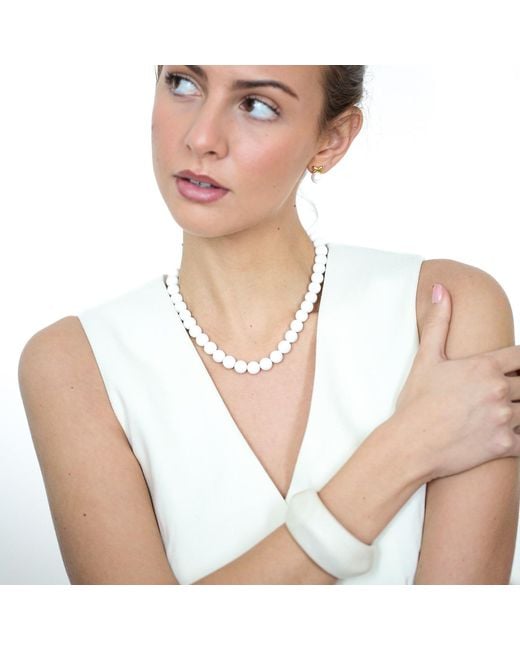 Miss Cecilia White Neutrals Ivory Cuff Bangle