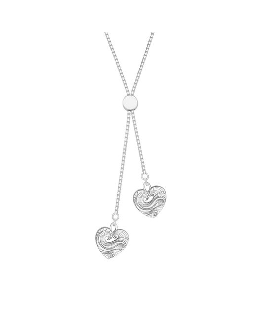 CarterGore White Wave Heart Sterling Slider Necklace