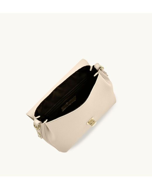 Apatchy London Natural Neutrals The Maisie Midi Stone Leather Bag