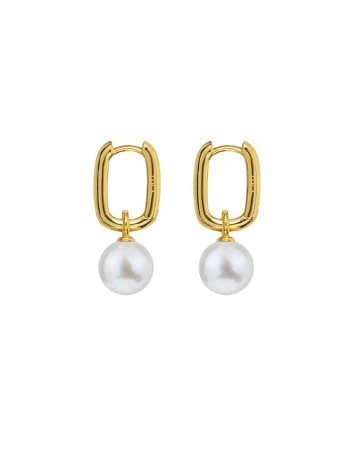Ora Pearls Metallic Aetia Pearl Hoop Earrings