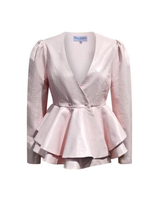 Madeleine Simon Studio Pink High Gloss Amaretto Vegan Leather Jacket
