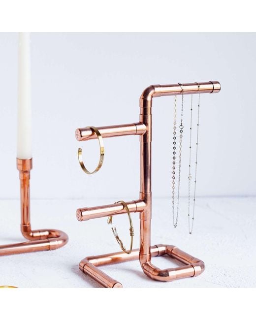 Anatoliacraft Brown Neutrals Copper Jewelry Stand Necklace & Bracelet Holder