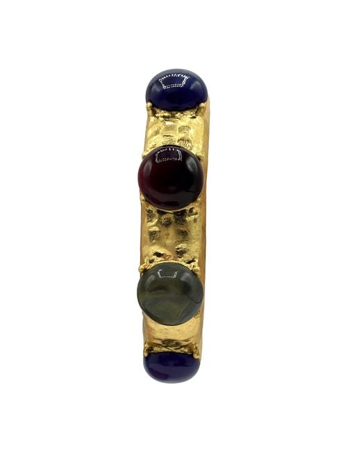 Michael Nash Jewelry Blue Flora Multi Stone Lapis And Burgundy Resin Stone Bangle