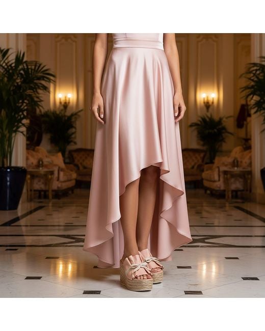 Beautiisoles by Robyn Shreiber Made in Italy Pink Neutrals Noelle Baby Espadrille Platform Wedge Slide Comfortable & Sexy Work & Pool Leather Sandal