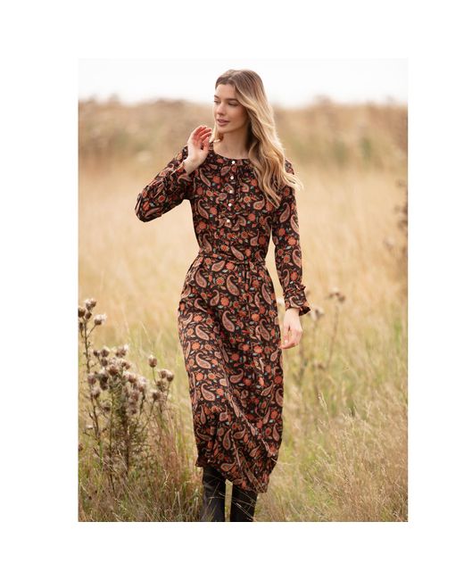 At Last Brown Meg Midi Dress