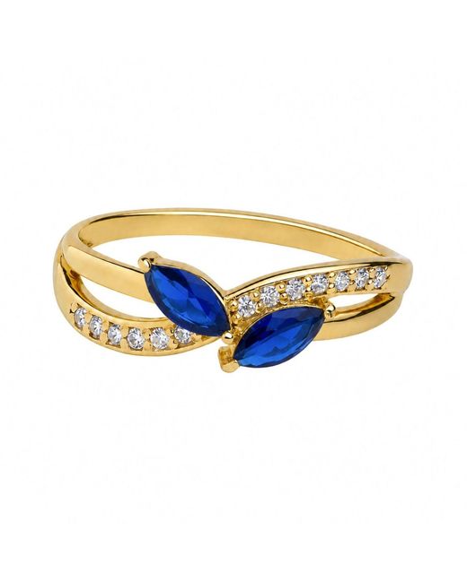 Belinda Jewelz Blue Sapphire Marquise Bypass Birthstone Ring