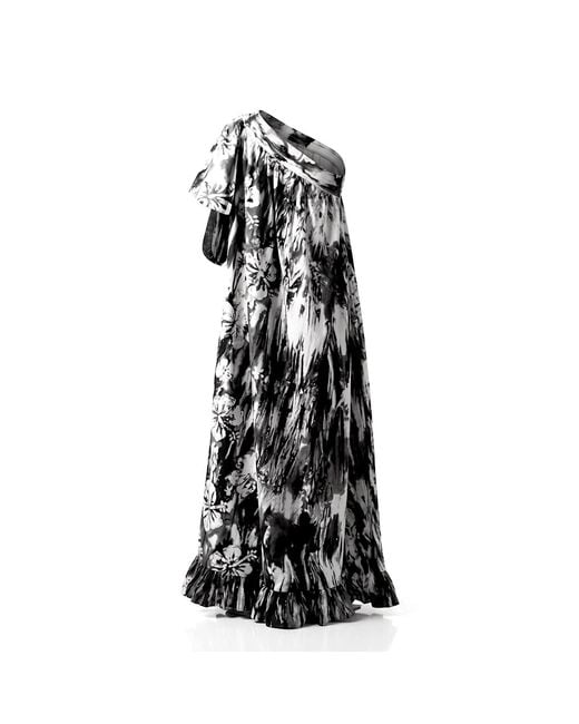 Nyny Ryke Black Wilma, One-Shoulder Batik Maxi Dress & Floral Cotton Dress