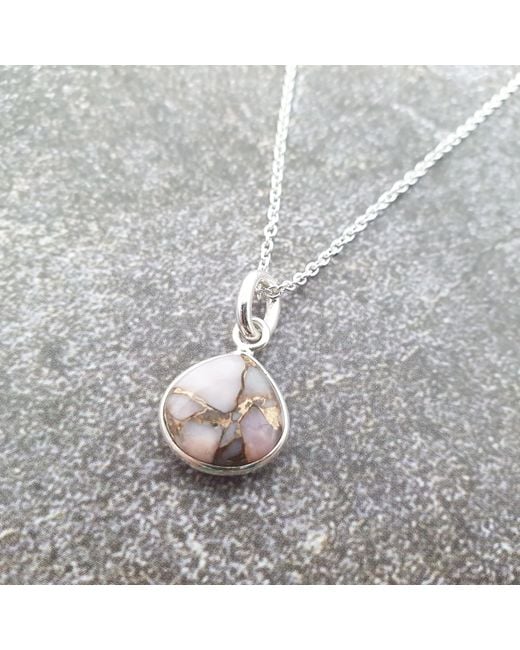 Harfi White 925 Sterling Opal October Birthstone Necklace