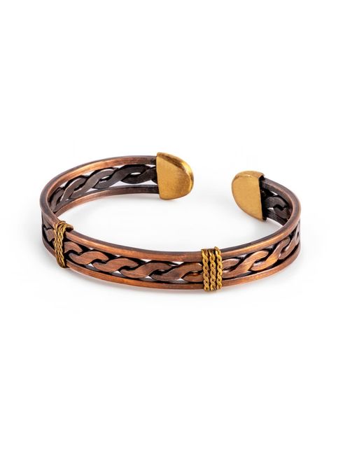 Anatoliacraft Metallic Mocha Copper & Brass Cuff Bracelet for men