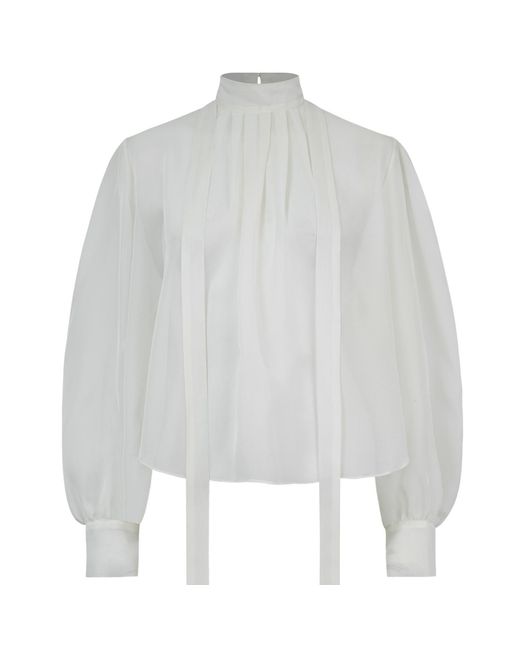 Lorena Saravia Gray Natalia Silk Blouse