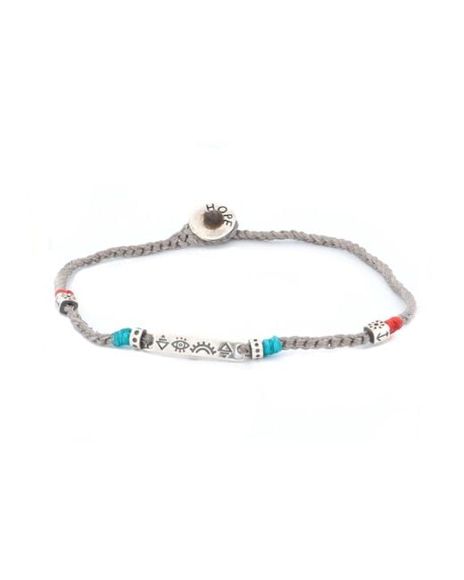 Ebru Jewelry Metallic Sterling Spiritual Symbols Woven Hope Braided Bracelet for men