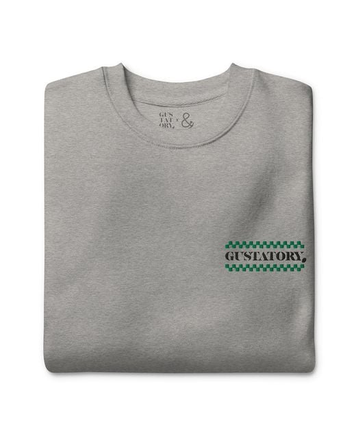 Anchor and Crew Gray Heather Gustatory Have A Good Day Cotton Blend Embroidered Sweatshirt