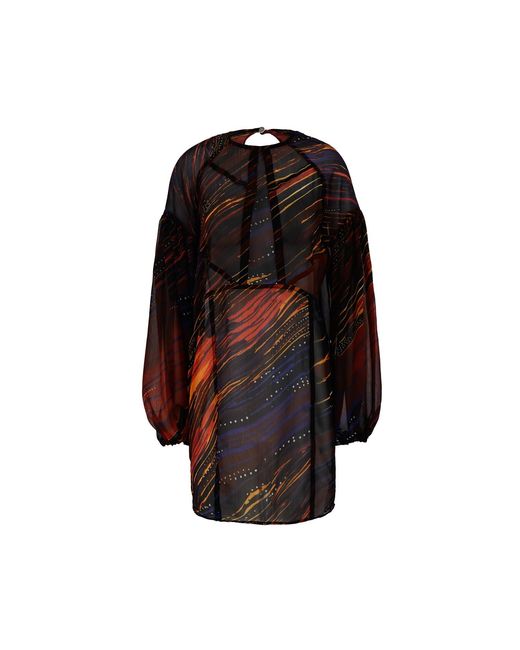 NUMBAT Black Sahara Printed Sheer Mini Dress