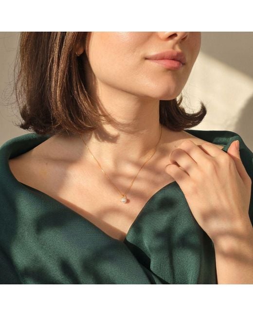 Harfi White Minimalist Dainty Natural Pearl Plated Necklace