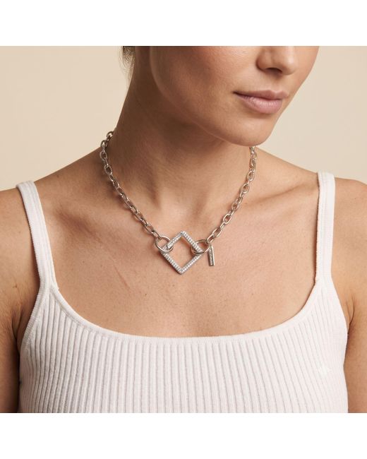 Jaredjamin Metallic Pavé Square Clicker Clasp