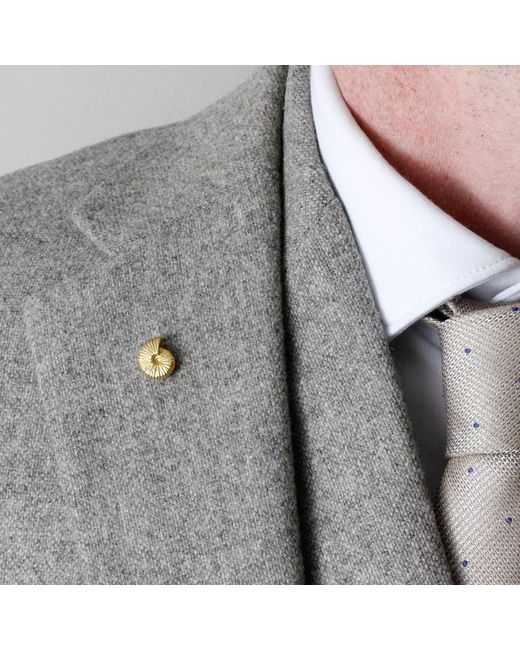 Lee Renee Metallic Ammonite Lapel Pin – for men