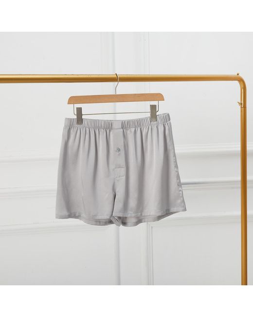 Soft Strokes Silk Gray Pure Mulberry Silk Boxers for men