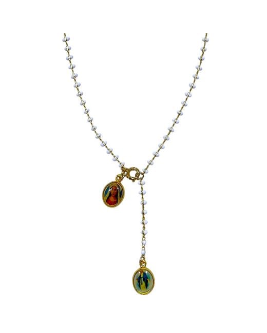 Alexie of Athens Metallic Enamel Madonna Prayer Strand Necklace