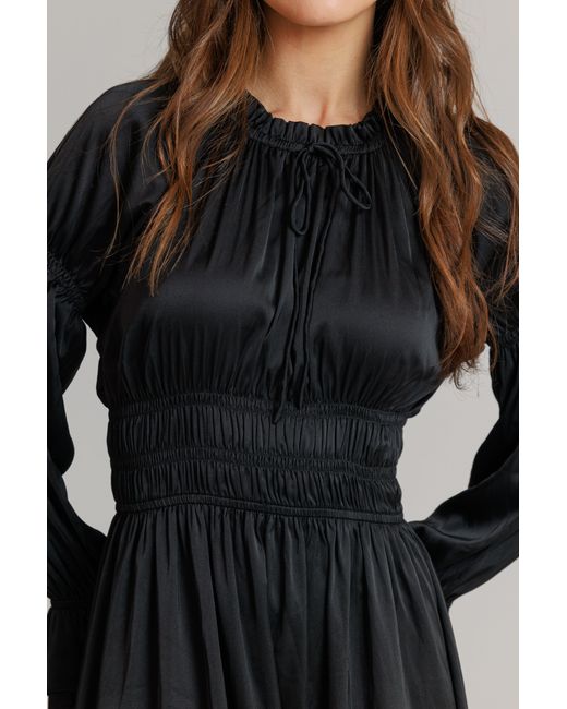 Lou&Up (Formerly Loup Clothing) Black Satin Smock Dress