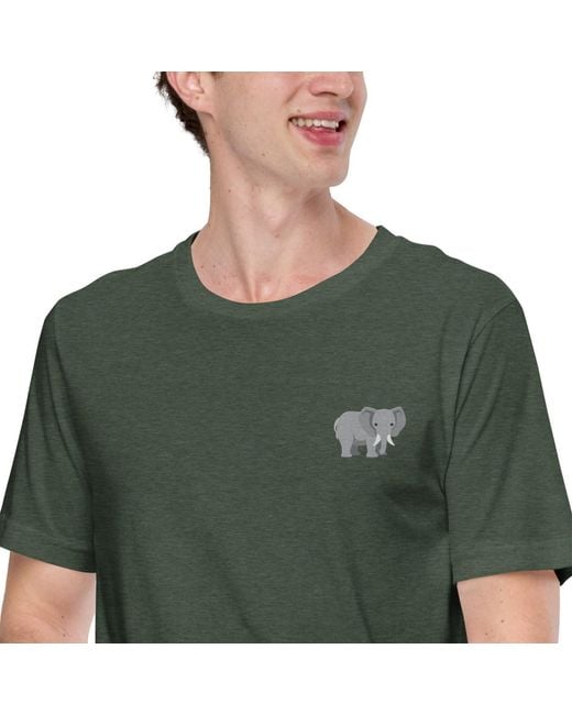 Anchor and Crew Green Forest Think Ocean Elephant Aspirations Cotton Embroidered T-Shirt for men