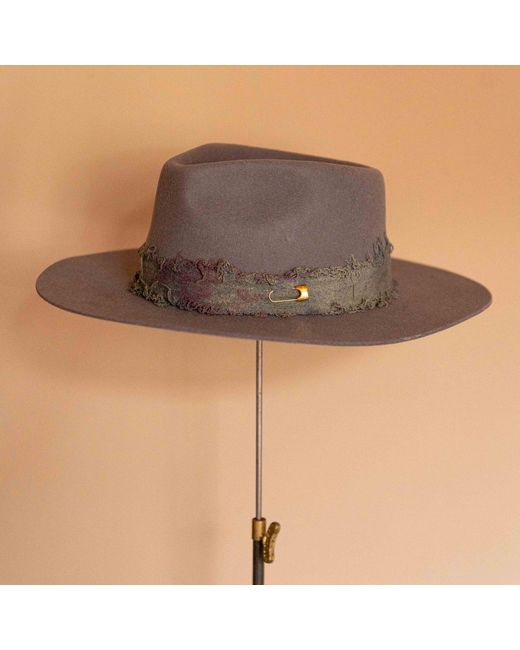 Shaded the Label Brown Pendower Slate Fedora Hat