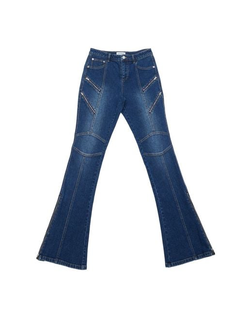 Circular Path Blue Zelda Zipper Jean