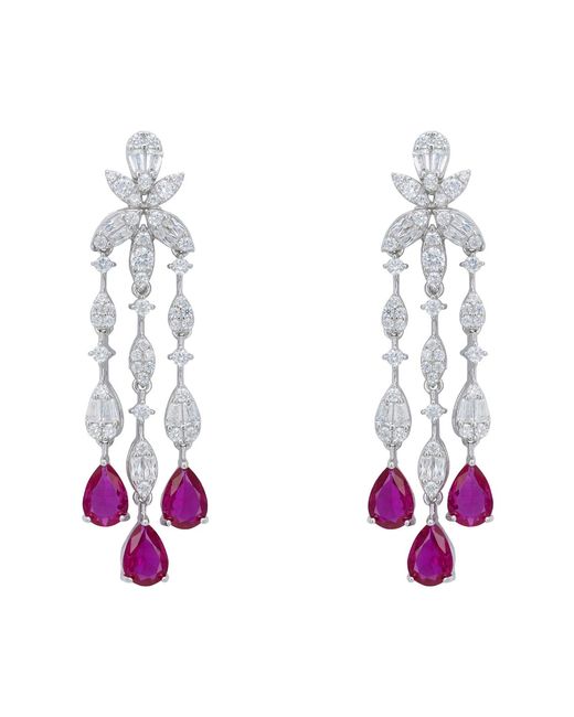 Latelita London Pink Duchess Ruby Drop Earrings