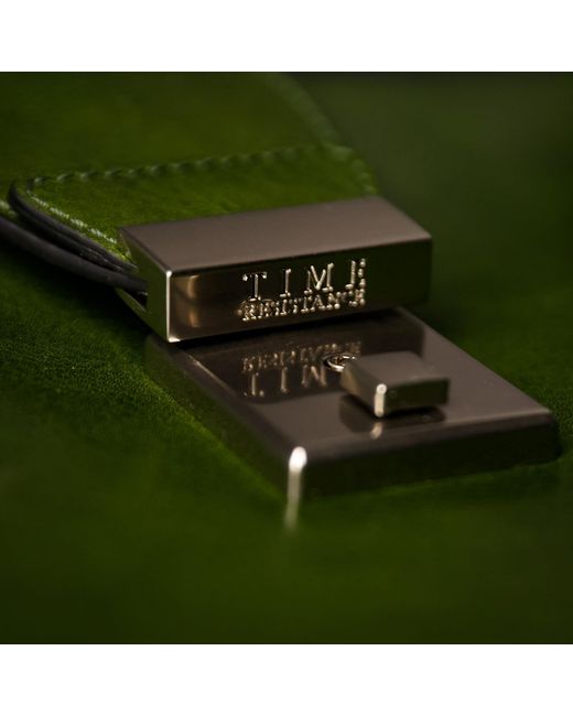 Time Resistance Green Leather Backpack for men