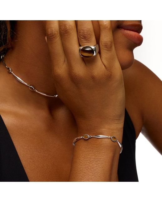 Stone Fruit Metallic Bolo Structured Bracelet