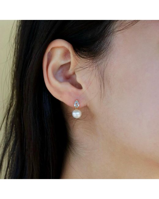Kai Fine Jewelry Multicolor Solid Natural Aquamarine & Pearl Venus Tears Convertible Earrings