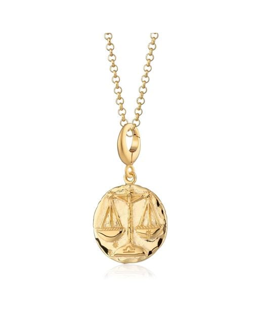 Lily Charmed Metallic Plated Libra Zodiac Charm Necklace