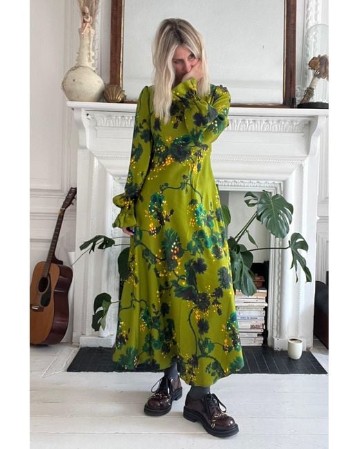 Klements Green Peggy Silk Dress