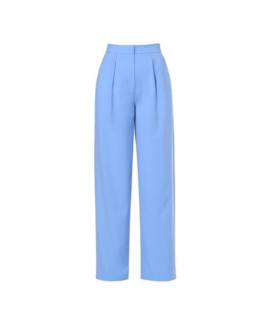 AGGI by HALEWSKI Blue Omena Long Wide Trousers With Slits