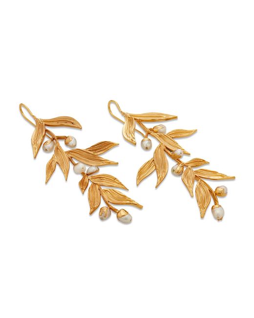 Dhwani Bansal Metallic Isaro Chandelier Earrings With Baroque Pearls