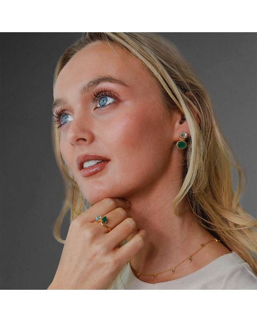 Moon London Multicolor Topaz & Onyx Combo Vermeil Earrings