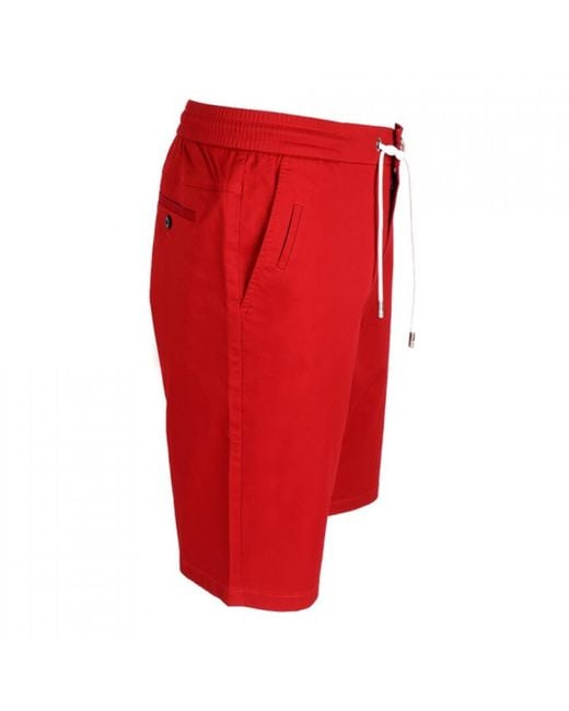 DAVID WEJ Red Plain Drawstring Shorts – for men