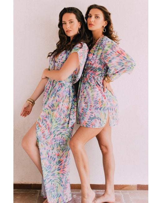 Leyla Maya Ltd Green Sophia Sheer Long Beach Dress