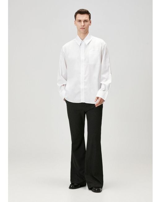 Pcfg White Pure Cotton Woven Shirt With Zip for men
