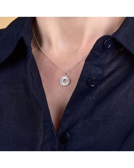 Nellou Jewellery Metallic Solar Circle Necklace Sterling