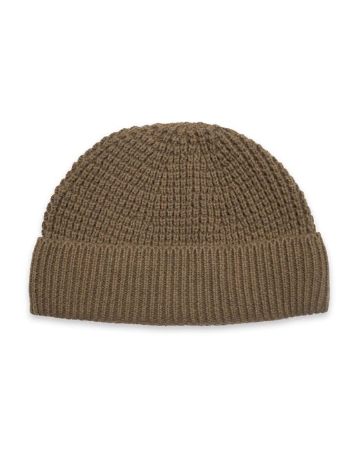 Paul James Knitwear Green Lightweight Cotton Docker Whitby Beanie for men